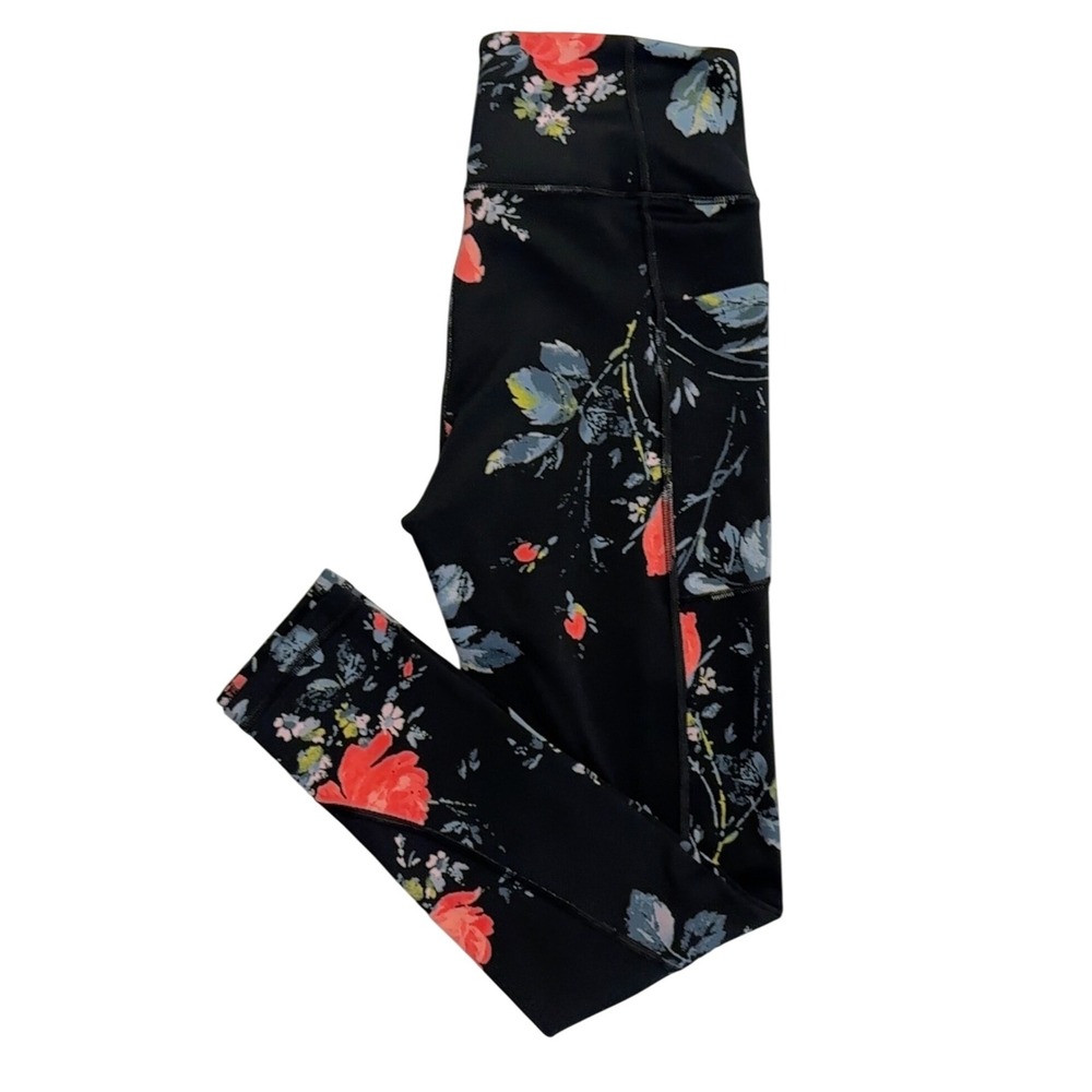 Victoria's Secret Floral Leggings w/ Pockets High Waisted Athletic Pants-XXS